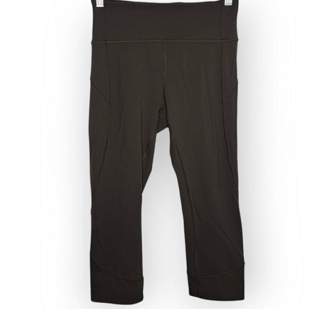 Lululemon In Movement Crop *Everlux 19" Dark Olive size 6